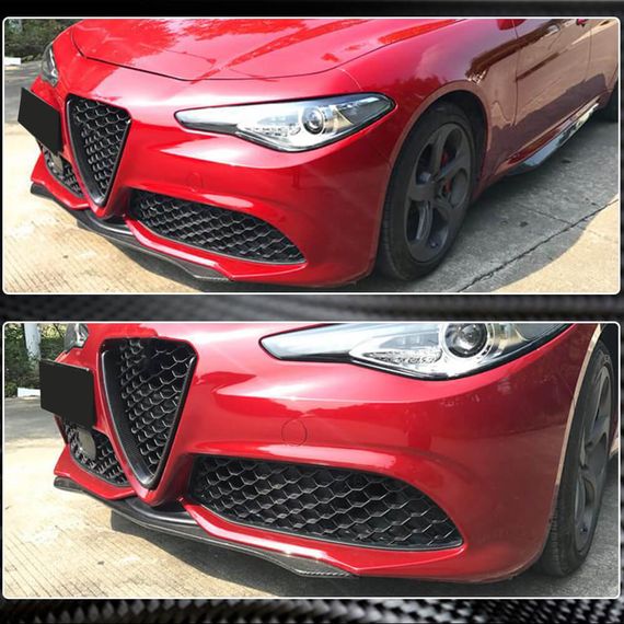 Накладка на передний бампер Lip (для Sport, Карбон) для Alfa Romeo Giulia 2016-2022 гг | Зображення 4