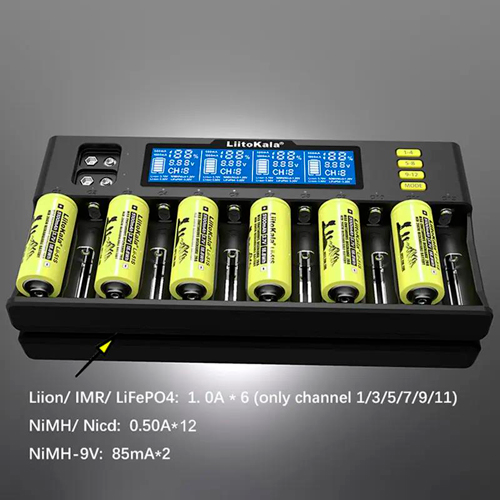 Зарядное устройство LiitoKala Lii-S12, для аккумуляторов 26700, 26650, 2170/0, 18650, AA, 9V | Зображення 7