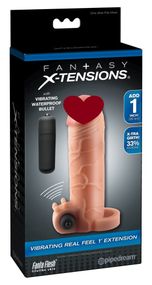 Подовжуюча насадка Pipedream Fantasy X-tensions з ерекційним кільцем та вібрацією Sex Aura