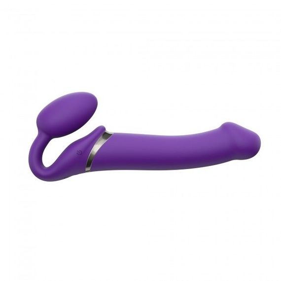 Безремінний страпон з вібрацією Strap-On-Me Vibrating Violet L, діам. 3,7 см, пульт ДК, регульований | Зображення 5