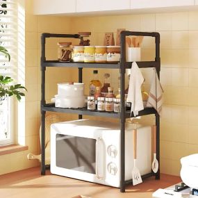 Універсальна полиця-стелаж для мікрохвильової печі 2 рівня 48х26х71 см YH-6616-2