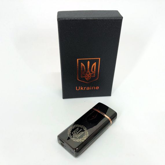 Электрическая и газовая зажигалка Украина с USB-зарядкой HL-435. PT-761 Цвет: черный | Зображення 2