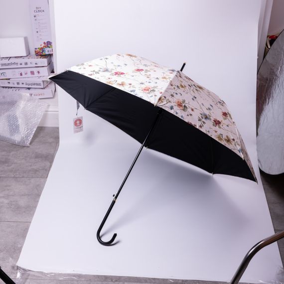 Класична парасолька-тростина напівавтомат з поліестеру 7 спиць діаметр 99 см Бежева HP-23-7BE | Зображення 7