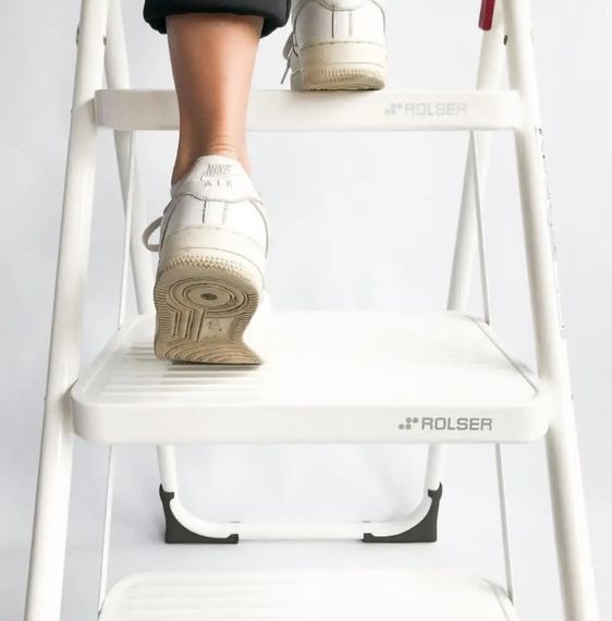 Драбина Rolser Taburete M/11 UNE 3 щаблі Blanco (MET004-1024) | Зображення 3