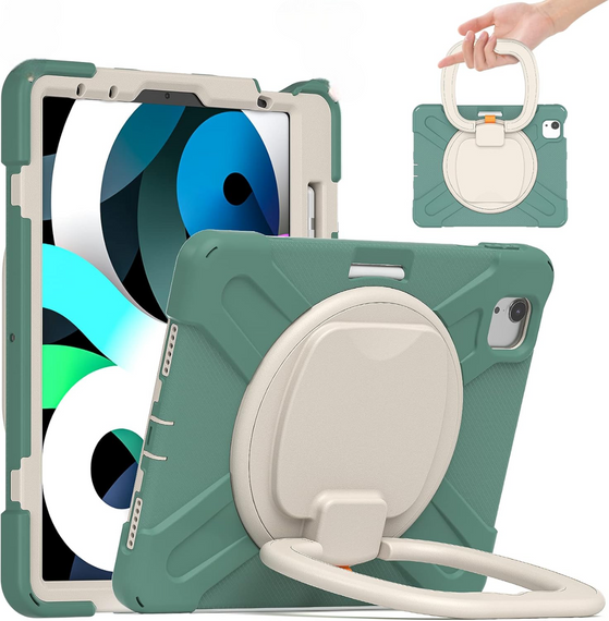 Чехол для iPad Air 4 10.9” (2020), iPad Pro 11” (2018/2020/2021), с ручкой подставкой, противоударный, зеленый