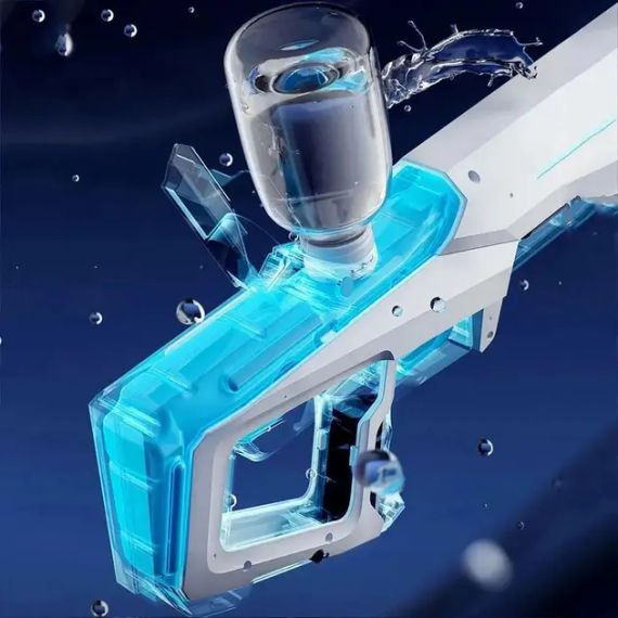 Водный бластер с насосом Zomer детский электрический водяной пистолет на аккумуляторе + USB | Зображення 1