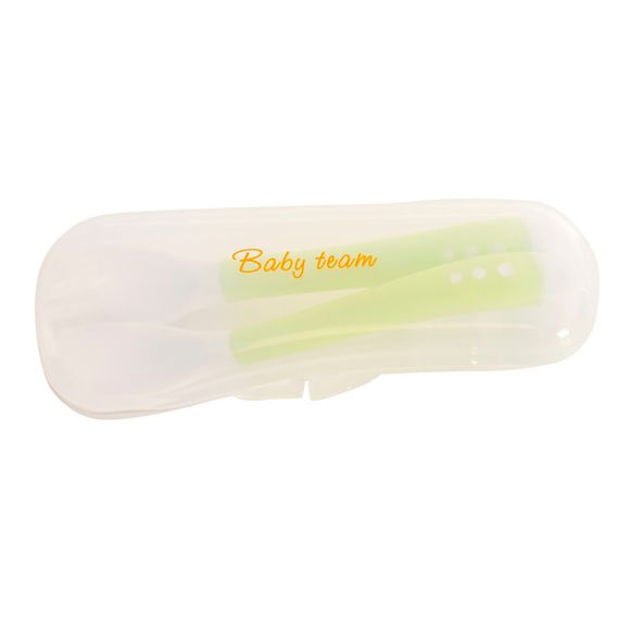 Дитячий набір для годування 6105_зелений (виделочка та ложечка) в футлярі | Зображення 2