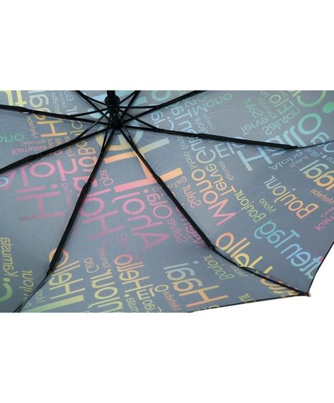 Парасолька автомат RAIN FLOWERS №1130 "Привітання" жіноча на 9 спиць Темно-сірий | Зображення 5