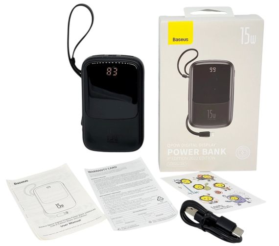 Power Bank 10000 mAh 15 W BASEUS реальна ємність з кабелем зовнішній акумулятор павербанк | Зображення 4