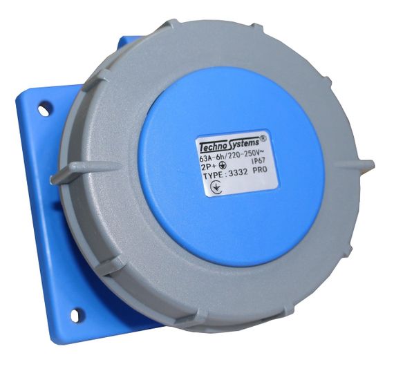 Розетка 3332 PRO скрытая 2Р+PЕ 63А 220В IP67 Ny95503757 | Зображення 2