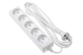 Сетевой удлинитель 2Е 5XCEE7/17, 2G*1.0мм, 3м, white (2E-U05M3)