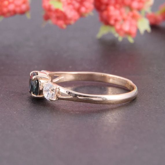 Кольцо из красного золота с топазом London Blue 14.5 | Зображення 1