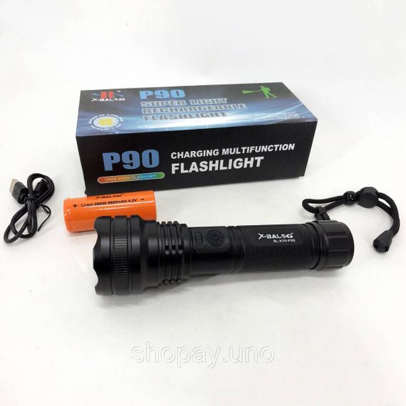 Алюминиевый фонарь 18650 BL-K70-P90, Небольшой ручной фонарь Ручной инспекционный LD-67 | Зображення 4