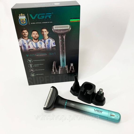 Компактная электробритва мужская VGR V-625, Аккумуляторная машинка для стрижки, Портативная бритва AV-23 | Зображення 4