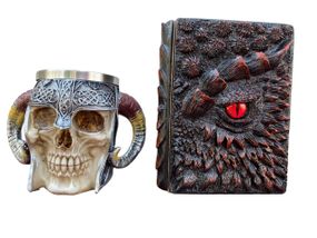 Подарунковий набір Кухоль 3D Рогатий Череп і Блокнот 3D «Око Пламінного Дракона»