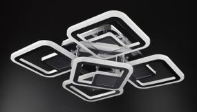 Люстра світлодіодна стельова LED світильник для квартири на стелю лед з пультом 26024 Хром 10х40х40 см.
