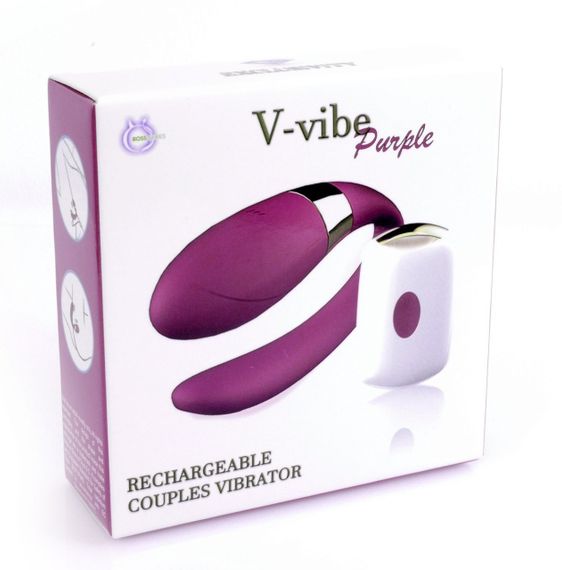 Вібромасажер для пар з пультом дистанційного керування - Boss Series V-Vibe Purple USB 7 Function, BS6200002 sexstyle | Зображення 9