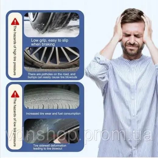 Портативний автомобільний компресор AND1322, насос від прикурювача 12V з манометром | Зображення 8