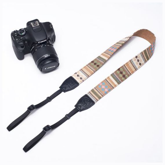 Ремінь для фотоапарата універсальний тканинний CAMERA STRAP для фотокамери з тканини вінтажний | Зображення 1