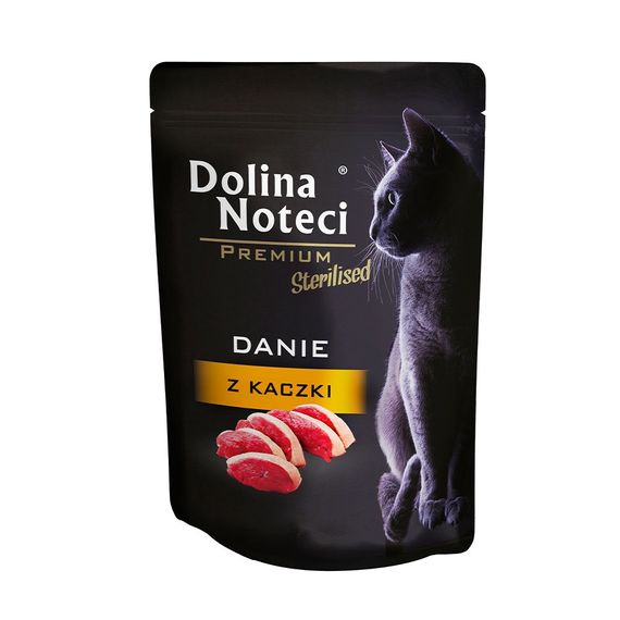 Влажный корм для стерилизованных котов с уткой Dolina Noteci Premium Cat Pouch Sterilized Duck, 85 гр