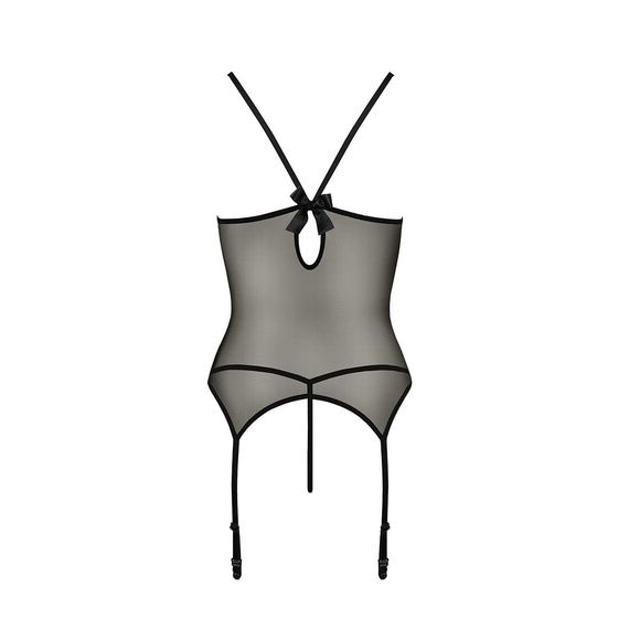 Корсет с пажами Passion MELANIA CORSET Черный L/XL | Зображення 3
