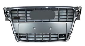 Передняя решетка RS-Style (2007-2011, серая с хромом) для Ауди A4 B8