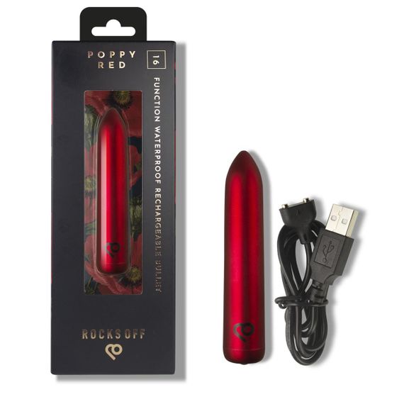 Віброкуля Rocks Off Bullet Poppy Red 16 Settings Sex Aura | Зображення 8