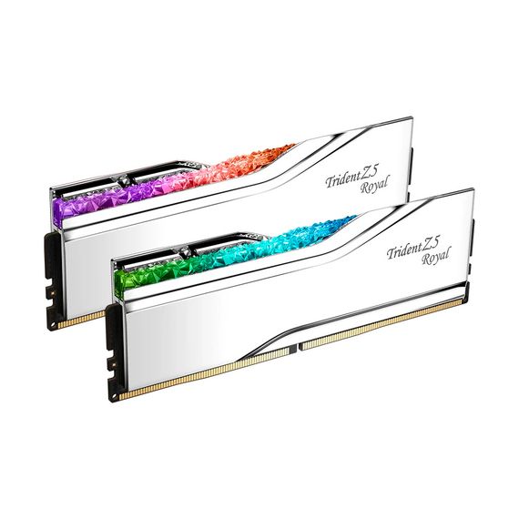 Модуль пам&#039;яті для комп&#039;ютера DDR5 32GB (2x16GB) 7600 MHz Trident Z5 Royal Silver G.Skill (F5-7600J3646G16GX2-TR5S) | Зображення 1