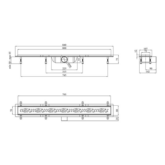 Лінійний трап Kroner KRP Harz M80 Muster із сухим затвором (CV029587) | Зображення 1