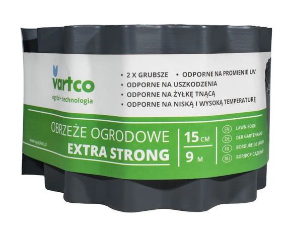 Бордюрна стрічка VARTCO 9 м х 15 см сірий БОРЛ0007