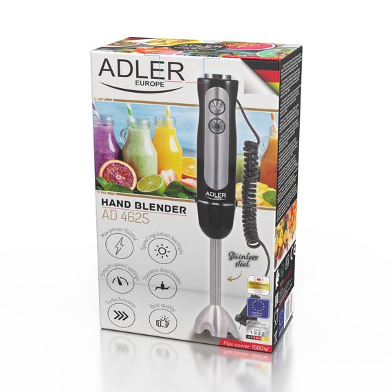 Блендер погружной Adler AD 4625 черный 1500 Вт 5 скоростей турбо | Зображення 9