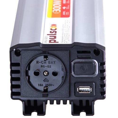 Перетворювач напруги PULSO/IMU 320/12V-220V/300W/USB-5VDC2.0A/мод.хвиля/прикуривач+клеми | Зображення 3