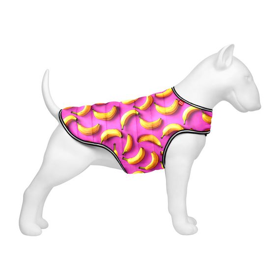 Курточка-накидка для собак WAUDOG Clothes, малюнок "Банани на рожевому", XL, А 47 см, B 68-80 см, С 42-52 см