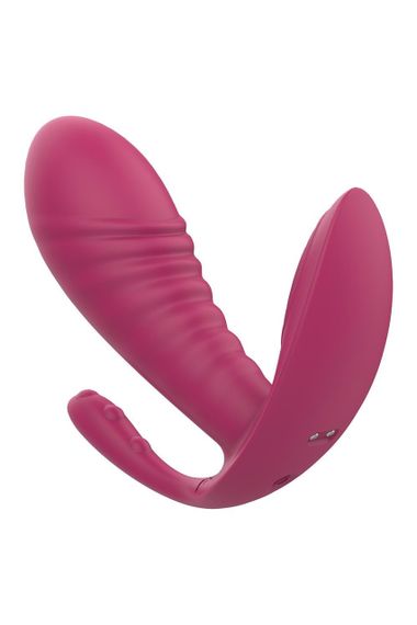 Массажер-вибратор рельефный Dream Toys Essentials с тройной стимуляцией, красный sexstyle | Зображення 1