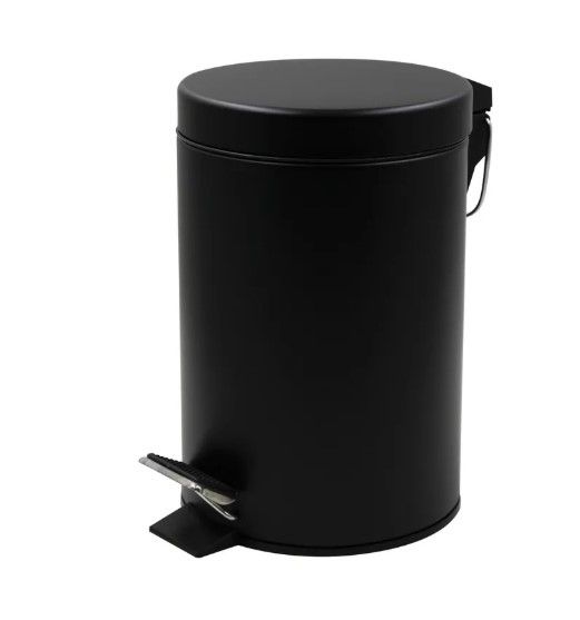 Відро для сміття кругле Zerix Solo-TC0105 Black 5 л чорне (ZX5898)