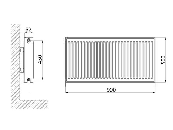 Радіатор сталевий Thermo Alliance IMAS 11 тип 500x900 мм бічне підключення (TAI11500900K) | Зображення 1