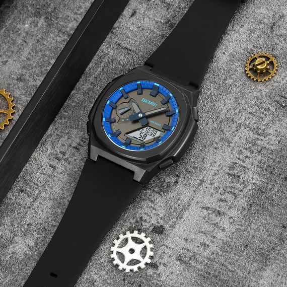Чоловічий годинник Skmei 2091BKBUWT Black-Blue-White | Зображення 3