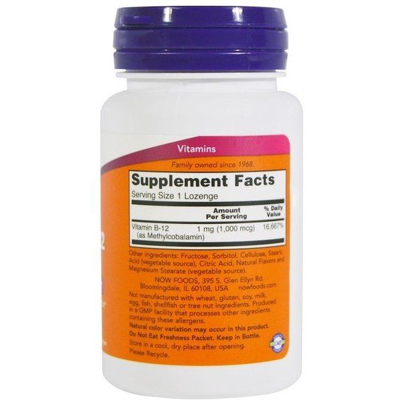 Витамин Б12 NOW Foods Methyl B-12 1000 mcg 100 Lozenges | Зображення 1