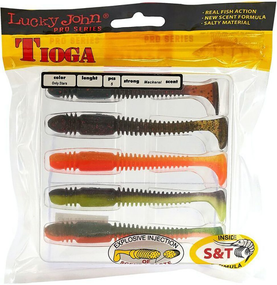 Силікон Tioga Lucky John Pro Series 4,5in / 114мм / 5шт /колір MIX2 (140185-MIX2)