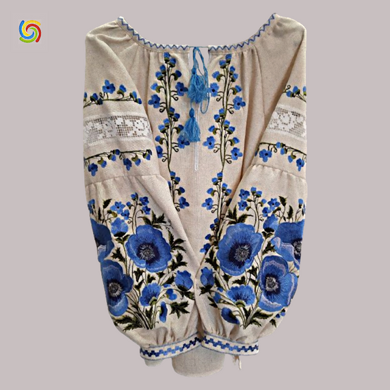 Рубашка Украинская вышиванка  322413 цвет серый размер 4XL