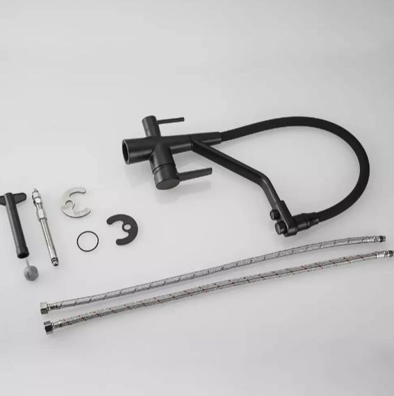 Змішувач для кухні WEZER з підлкюченням до фільтру INX4A-08-BLACK | Зображення 5