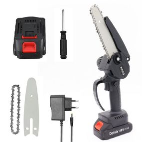 Акумуляторна ланцюгова міні пила + акумулятор 48V / Ручна електропилка для обрізки дерев / Ланцюгова пила для саду