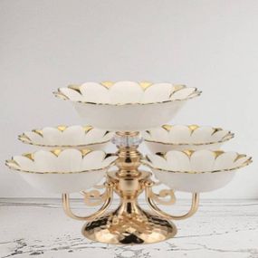 Піднос для фруктів та солодощів (5 тарілок, білі) Fruit tray (1303-5)