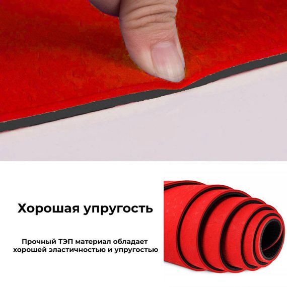 Килимок для йоги та фітнесу Power System PS-4060 TPE Yoga Mat Premium  Red (183х61х0.6) | Зображення 7