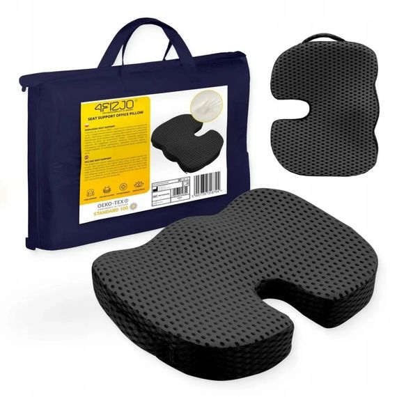 Ортопедична подушка для сидіння 4FIZJO 4FJ0613, 35x45x7 см, Black | Зображення 4