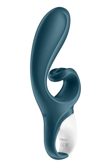 Смартвібратор-кролик Satisfyer Hug Me Bluegrey, 2 мотори, діаметр 4,2см, широка кліторальна частина | Зображення 2