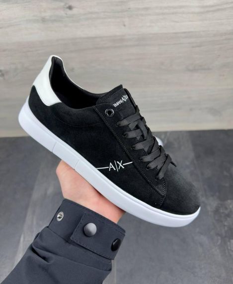 Демісезонні замшеві кеди Armani / Exchange колір: чорний білий | Зображення 1