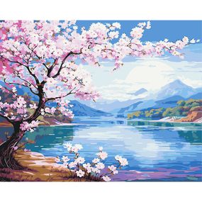 Картина по номерам "Сакура у реки" LW3488, 40х50 см