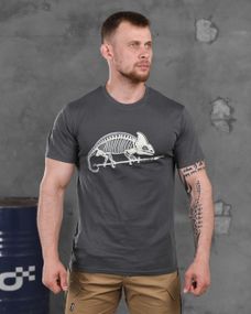 Мужская футболка серая гикон качественная хлопок XXXL