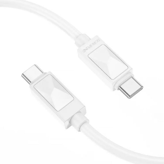 Дата кабель Borofone BX109 Type-C to Type-C 60W (1m) White | Зображення 3